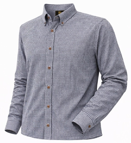 F/X Fusion Long Sleeve Textured Mini Check Shirt - Brown/Blue