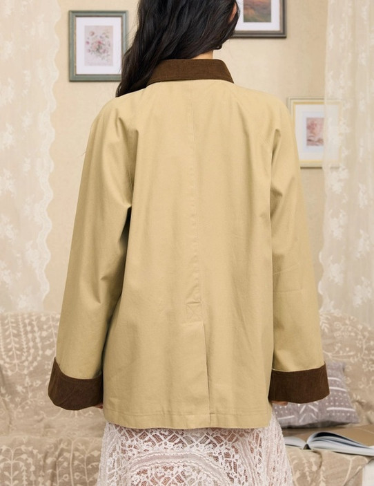 Blu Pepper Corduroy Collar Button Down Jacket