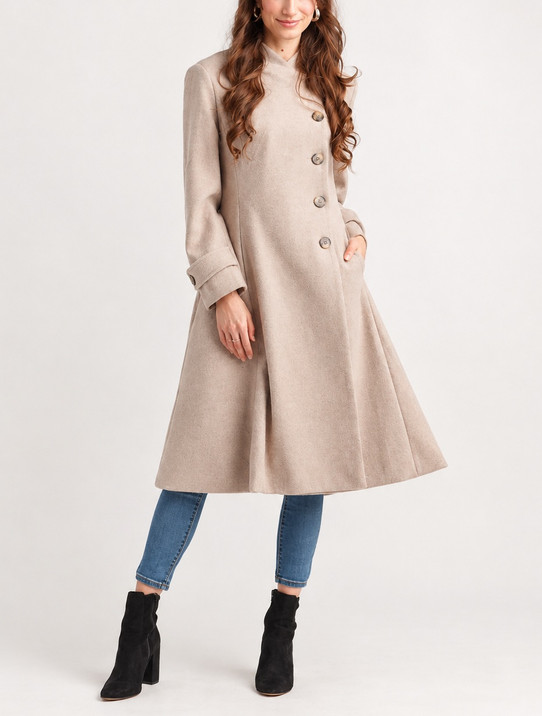 Papillon Button Aline Coat With Pockets