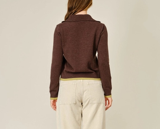 Aaron & Amber Cozy Two-Tone Wool Blend Cardigan