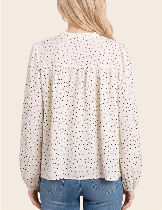 Staccato Ballon Sleeve Polka Dot Shirt