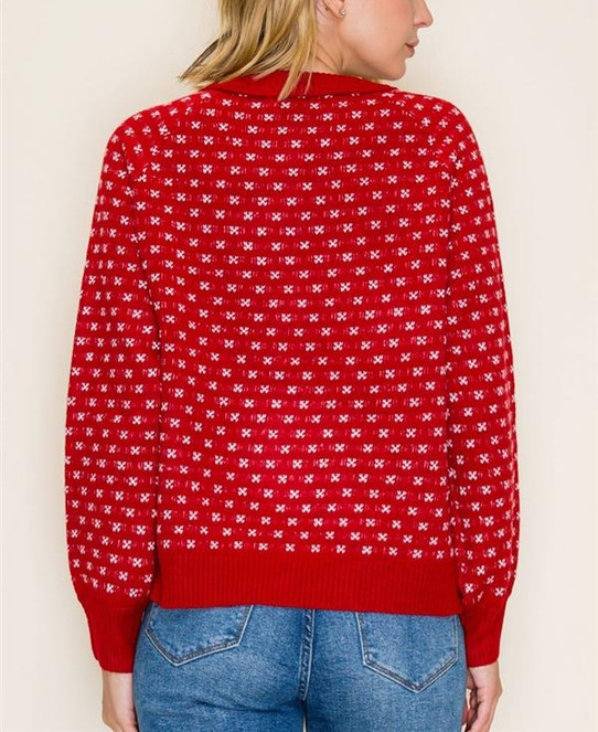 Staccato Button Down Snowflake Sweater