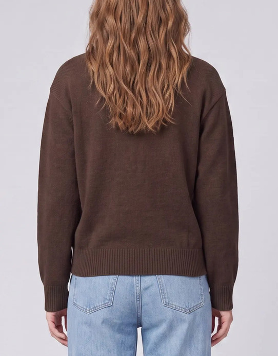 She + Sky Split Neck Sweater