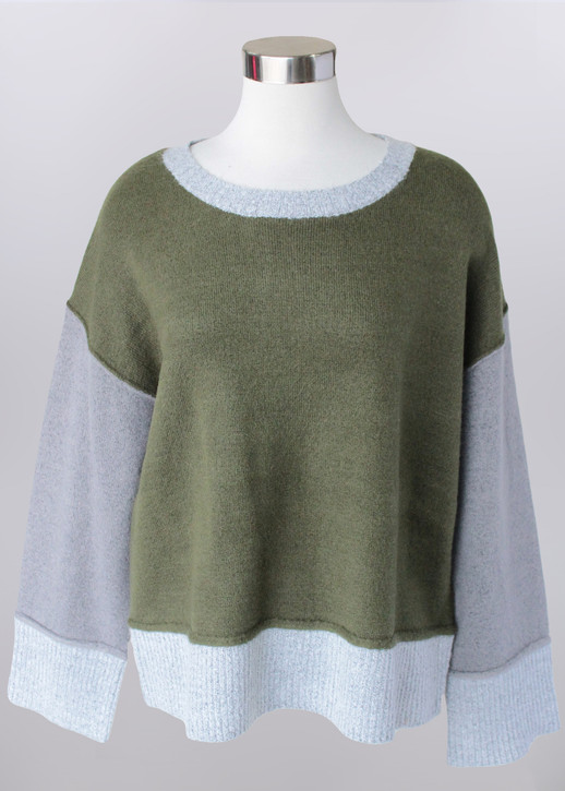 Plus Colorblock Crew Sweater