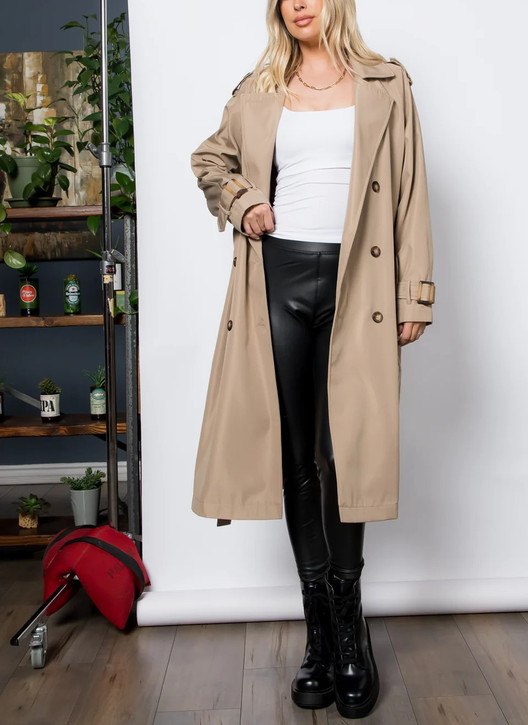 Belted Long Trench Coat