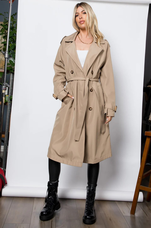 Belted Long Trench Coat