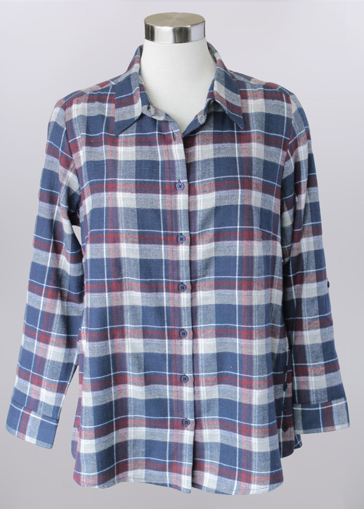 Button Side Plaid Shirt