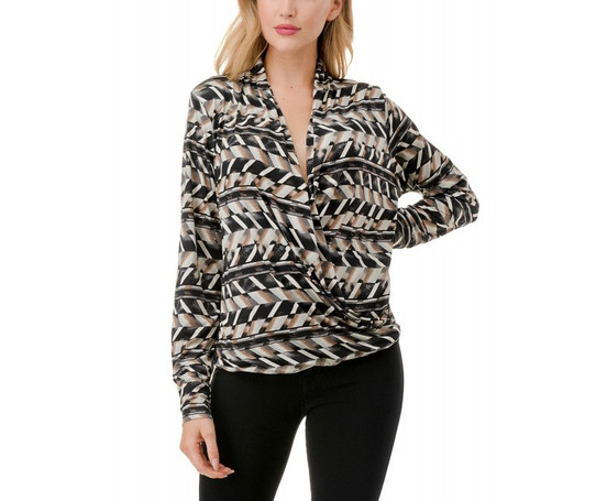 Ariella Printed Surplice Top