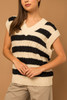 Stripe Cable Sweater Vest