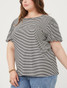 Hayden Plus Striped Puff Sleeve Top