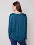 Charlie B Satin & Jersey Knit Top