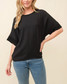 Cozy Co Contrast Hem Detail Dolman Sleeve