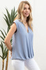 Blu Pepper Wrap Drape Sleeveless Blouse