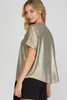 She + Sky Drop Shoulder Vneck Metallic Knit Top