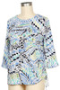 Ladies N Touch 3/4 Sleeve Geo Swirl Side Tie Top - 486B