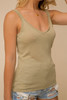 Scalloped Edge Sweater Tank - Sage