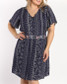 Plus Short Sleeve Printed Dress