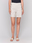Charlie B Button Detail Linen Stretch Short