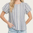 Stacatto Balloon Sleeve Striped Blouse