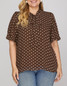 She + Sky Plus Puff Sleeve Polka Dot Top