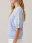 Doe & Rae Striped Puff Sleeve Top