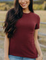 Mikarose Pointelle Top In Beet Red