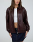 Blu Pepper Faux Leather Bomber Jacket
