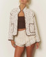 Blu Pepper Snap Front Floral Quilted Jacket