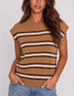 Very J Structured Shoulder Detail Stripe Vest
