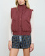 Blu Pepper Cropped Mock Neck Snap Puffer Vest