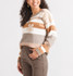 Papillon Striped Crochet Floral Sweater