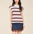 Blu Pepper Marled Stripe Short Sleeve Sweater