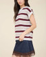 Blu Pepper Marled Stripe Short Sleeve Sweater