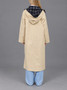 Blu Pepper Plaid Collar Hooded Long Coat