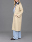 Blu Pepper Plaid Collar Hooded Long Coat