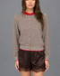 Blu Pepper Stripe Contrast Knit Cardigan
