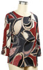N Touch 3/4 Sleeve Jitterbug Print