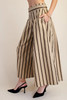 Glam Wide Cropped Stripe Belted Pants