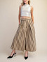 Glam Wide Cropped Stripe Belted Pants