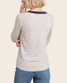 Staccato Split Neck Striped Knit Top