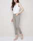 Charlie B Frayed Hem Cropped Twill Pants