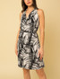 Draped Abstract Print Dress