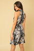 Draped Abstract Print Dress