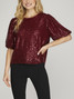 Puff Half Sleeve SequinTop