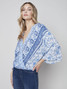 Charlie B Printed Overlap Blouse