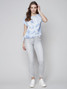 Charlie B Printed Linen Side Tie Top