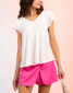 Flounced Sleeve V Neck Top