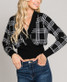 Dolman Houndstooth Surplice Sweater