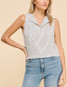 Stripe Split Lapel Tank