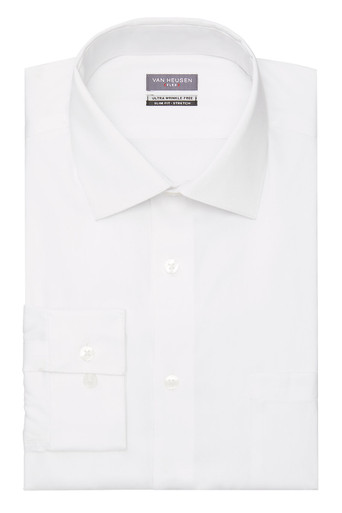 van heusen flex 3 slim fit dress shirt Slim Fit Ultra Stretch Dress Shirt | Black